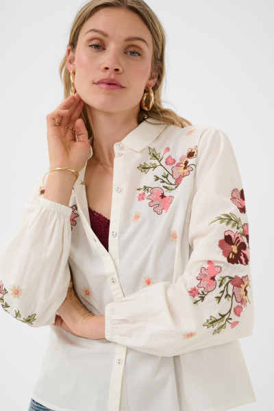 CREAM CHEMISE 5302 PEONA BLANC BRODERIES ROSE H26 CREAM CHEMISE 5302 PEONA BLANC BRODERIES ROSE H26