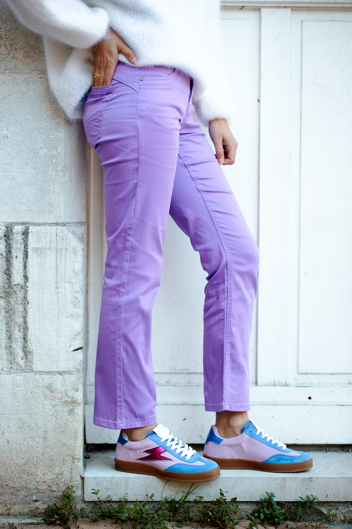 Cream jean 7/8 CRAnn violet 12168