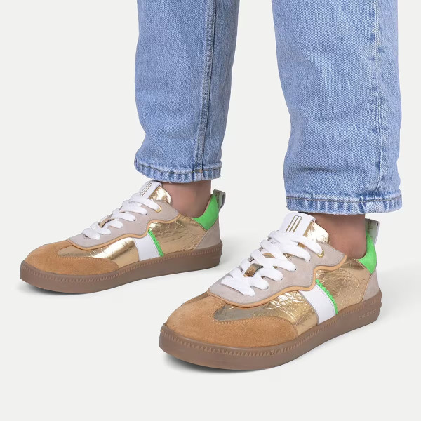 CRICKIT baskets RONJA or AVEC BEIGE ET DAIM VANILLE ET VERT