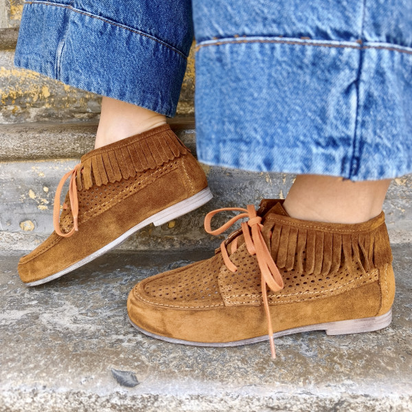 MKD DERBIES LIACE CAMEL