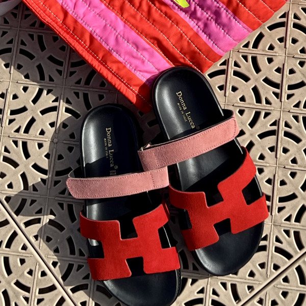 DONNA LUCCA SANDALES ROUGE/SALMON 1822