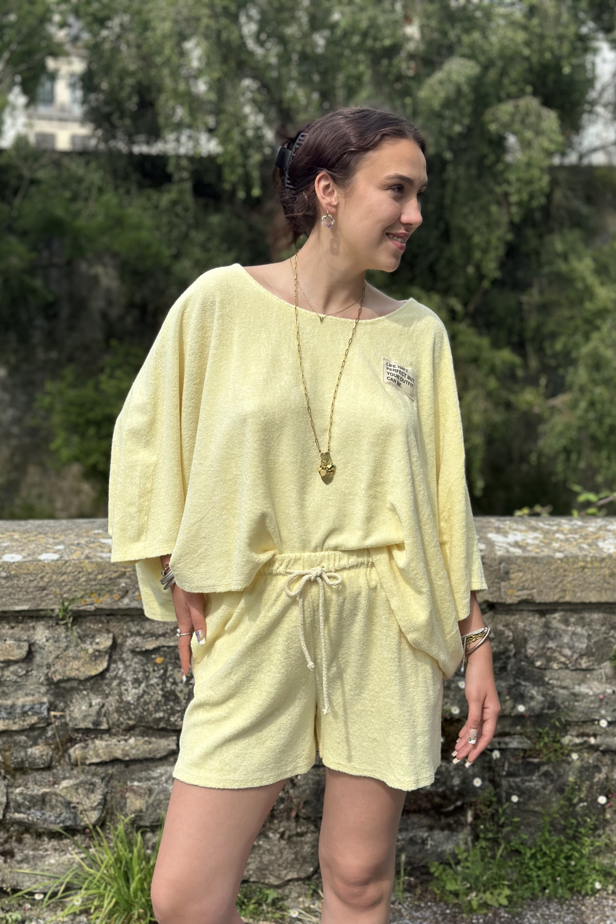 ENSEMBLE EN EPONGE JAUNE 