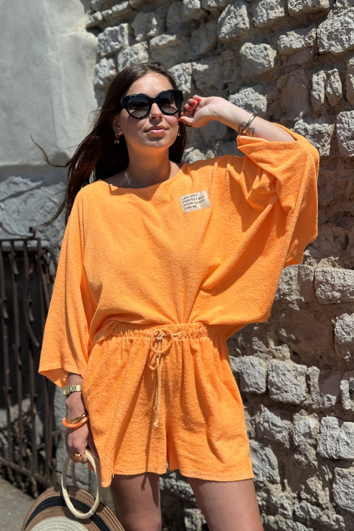 ENSEMBLE EN EPONGE ORANGE