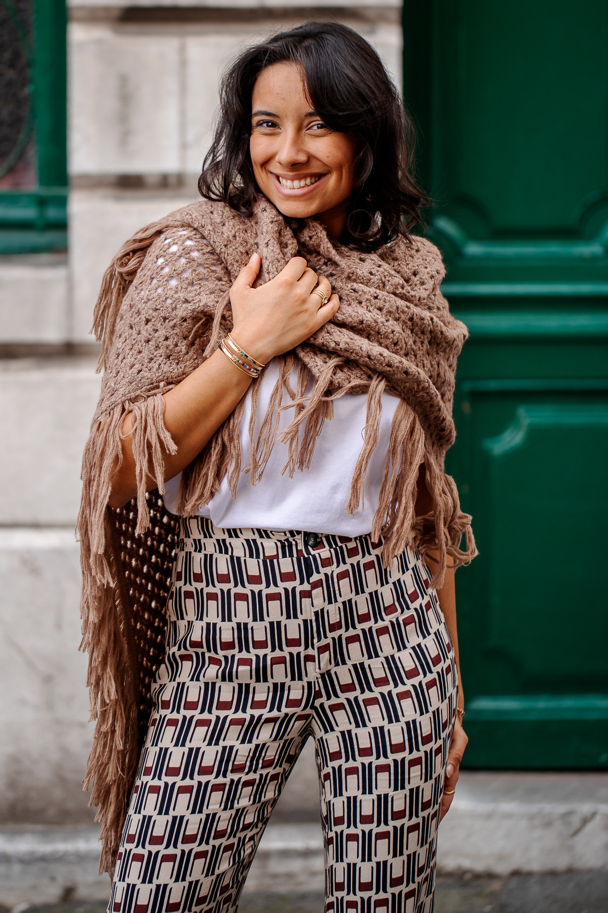 ESE O ESE FOULARD TOQUILLA CROCHET FEMME MARRON LAINE