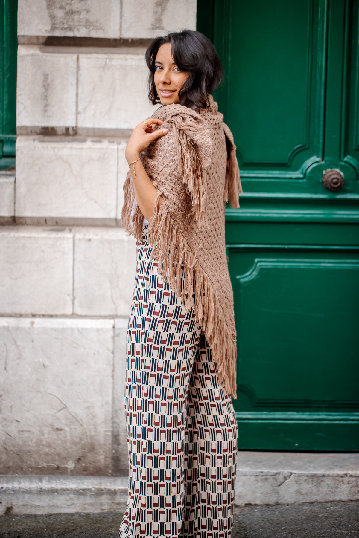 ESE O ESE FOULARD TOQUILLA CROCHET FEMME MARRON LAINE