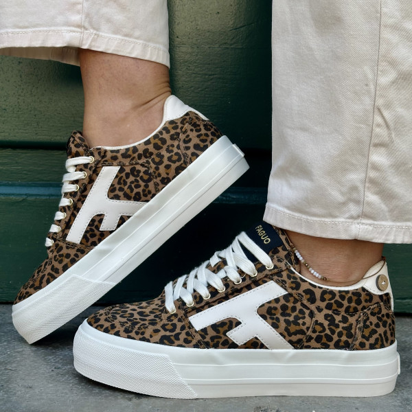 FAGUO BASKET WALNUT PLATEFORME LEOPARD