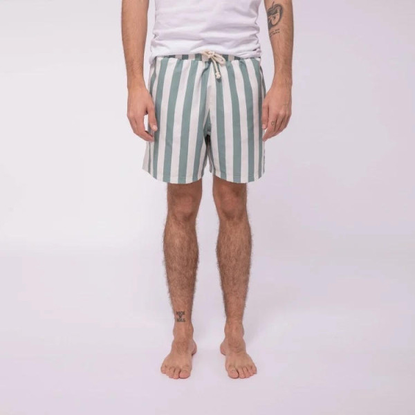 FAGUO MAILLOT DE BAIN MIMIZAN RAYE ECRU ET VERT