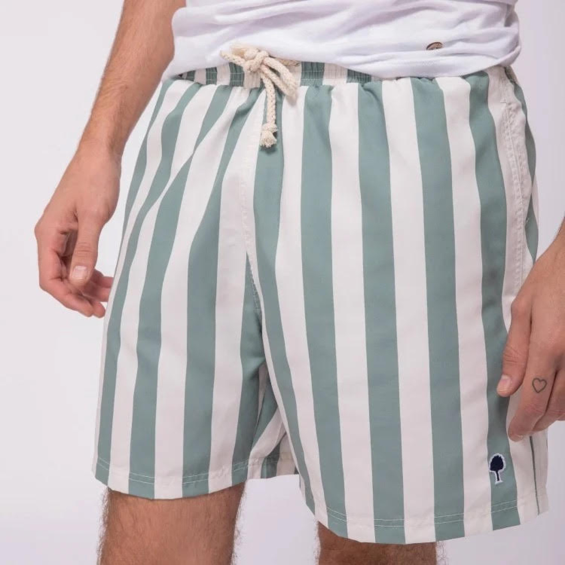 faguo maillot de bain mimizan rayé écru et vert