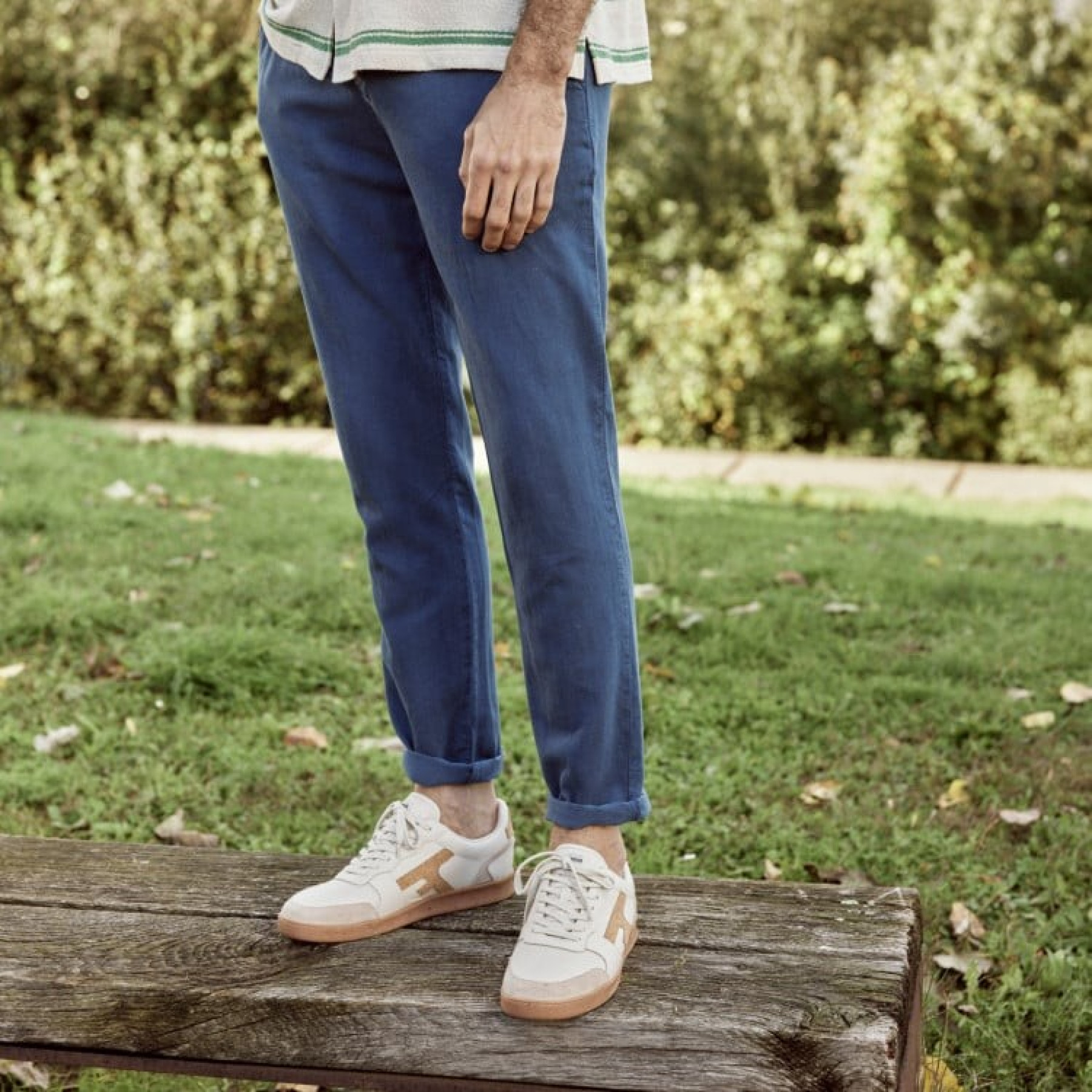 faguo pantalon dreuille chino bleu