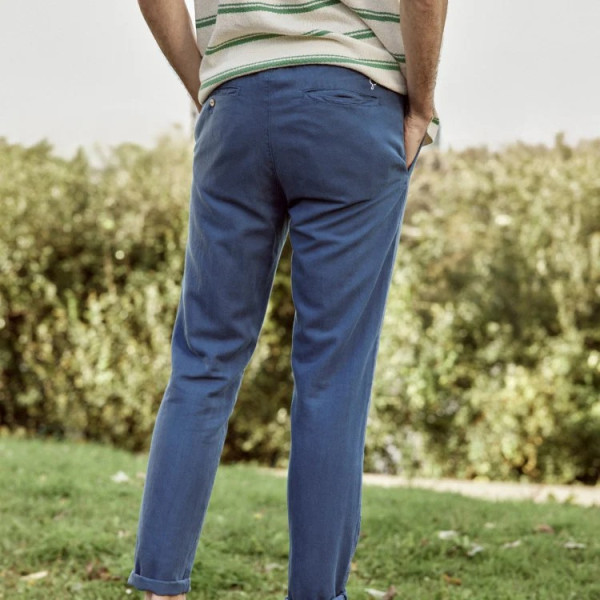 faguo pantalon dreuille chino bleu