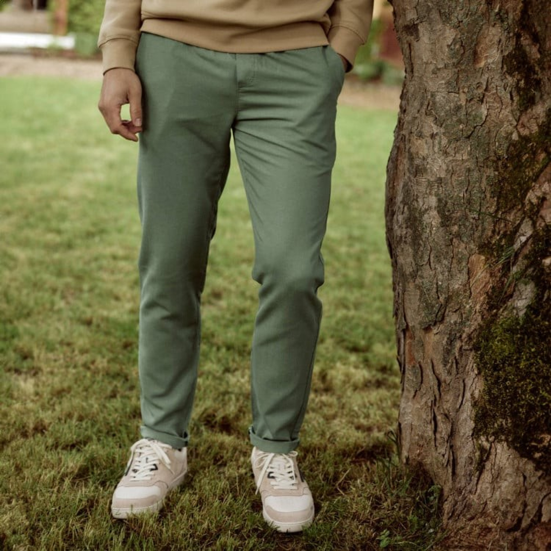 faguo pantalon dreuille chino kaki