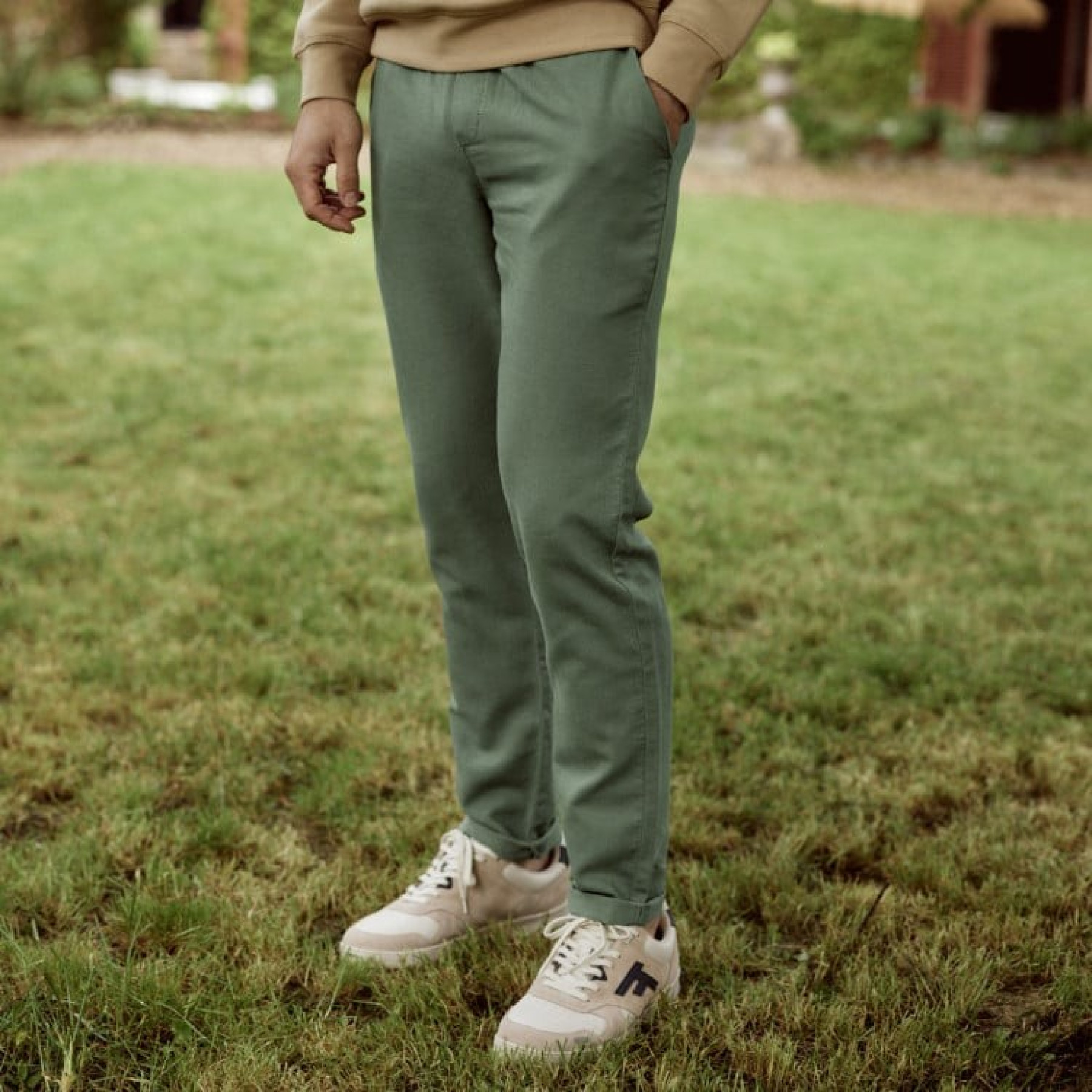 faguo pantalon dreuille chino kaki