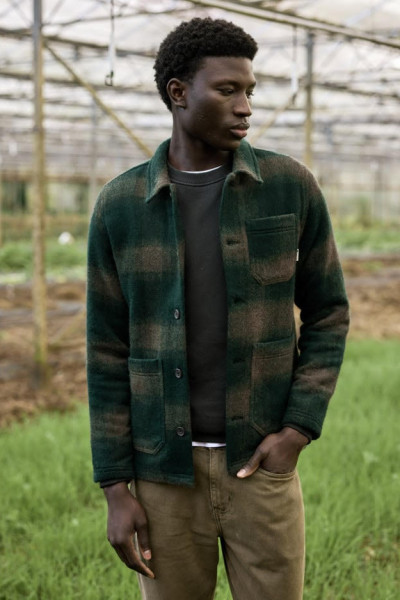 FAGUO VESTE LORGE VERT & BEIGE CLAIR