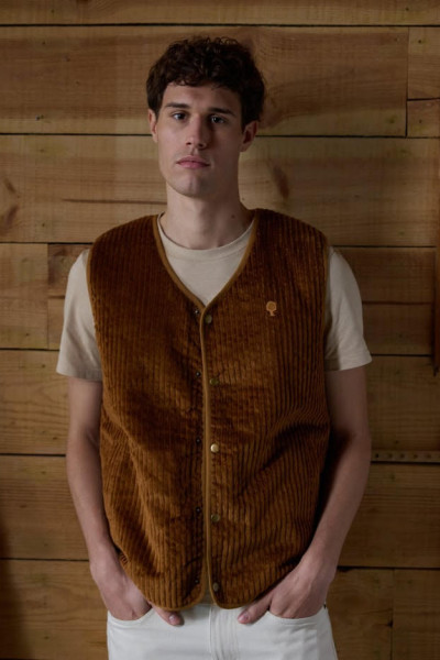 FAGUO VESTE SANS MANCHES REVERSIBLE ESTEREL MARRON