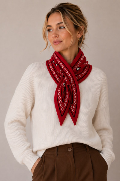 CHUMMY FOULARD EPAIS BANDANA ROUGE