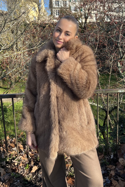 fourrure manteau b young caramel 6970