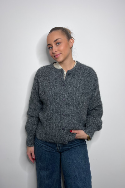 CHUMMY GILET EN MAILLE GRIS 8745