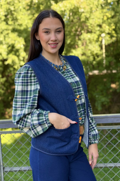 Gilet sans manches ramo 4340 ICHI en jean épais