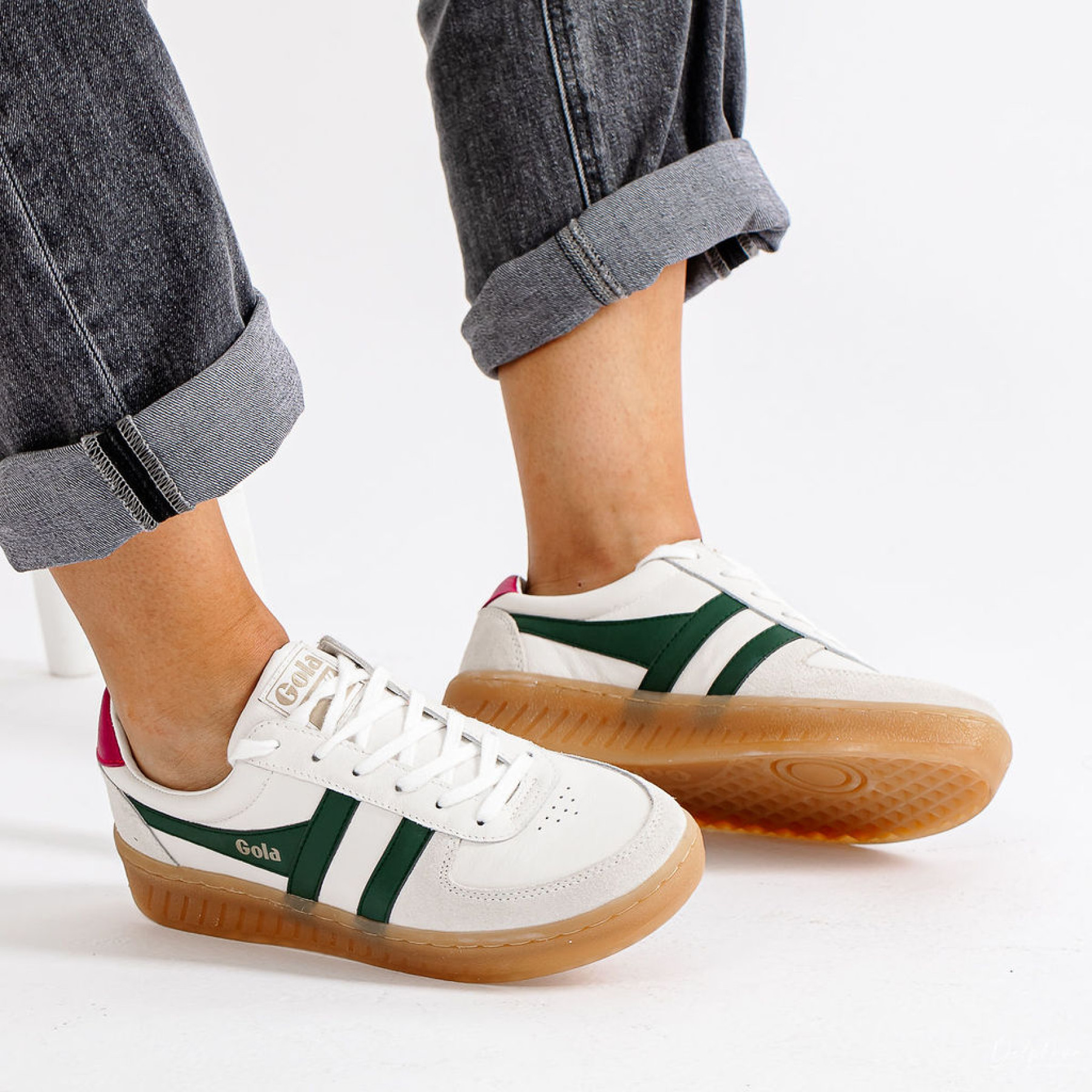 gola basket grandslam elite blanche et verte clb621xn