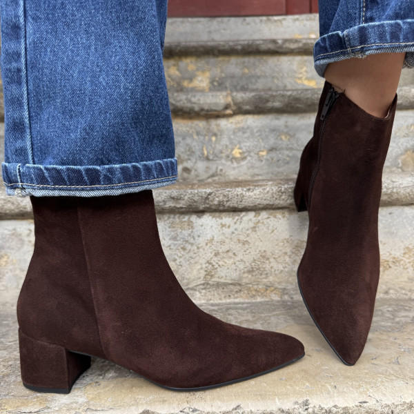 hogl bottines 4702  velour chocolat 