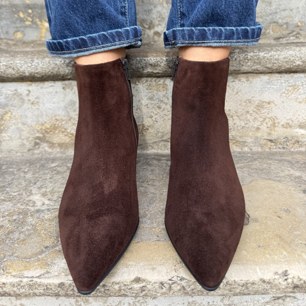 hogl bottines 4702  velour chocolat 