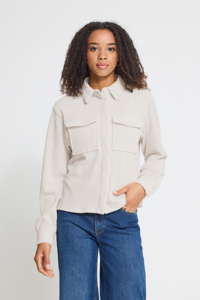 ICHI VESTE VELOURS ECRU  TAMARY 20126273