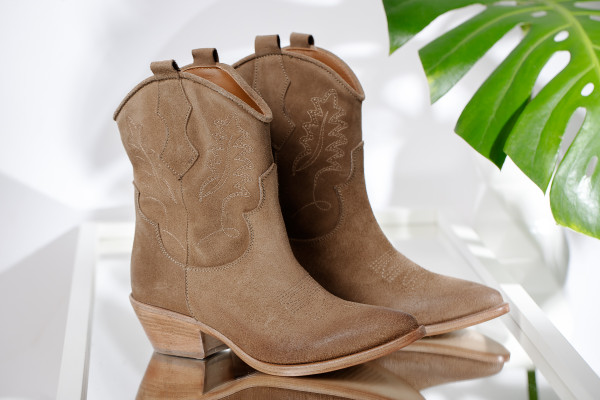 KOBRA BOTTINE MARRON VELOUR TORTORA STYLE SANTIAG