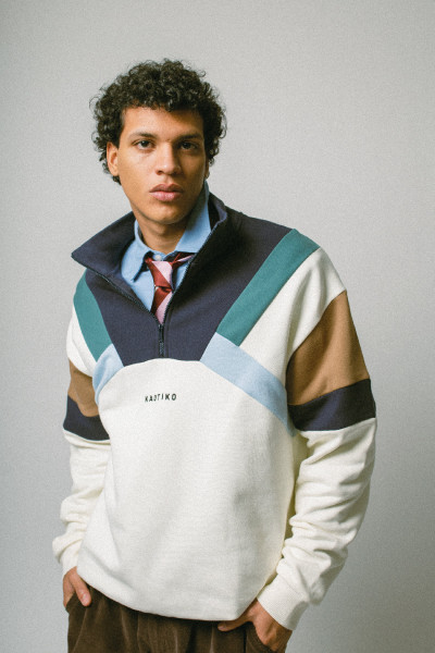 kaotiko sweat aleck ivoire / bleu marine