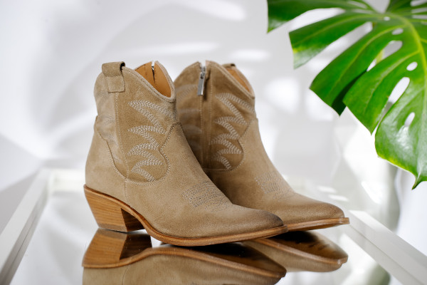 KOBRA BOTTINES BEIGE VELOUR SABBIA 2051 STYLE SANTIAG