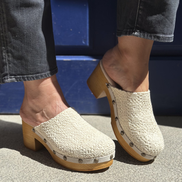 les sabots de caro ibiza crochet blanc 