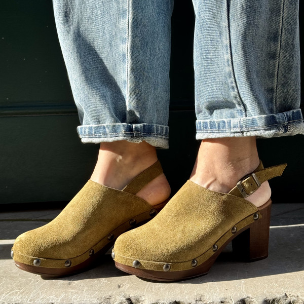 les sabots de caro ilona piel military kaki