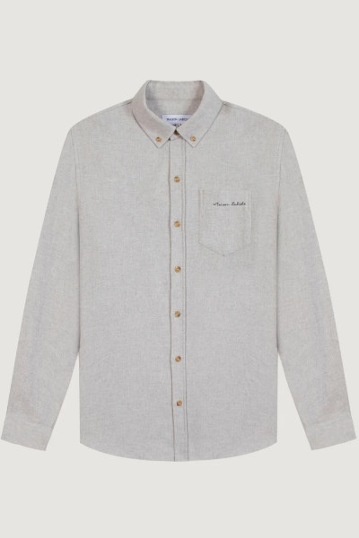 MAISON LABICHE CHEMISE BONNE GRAINE FLANELLE BEIGE
