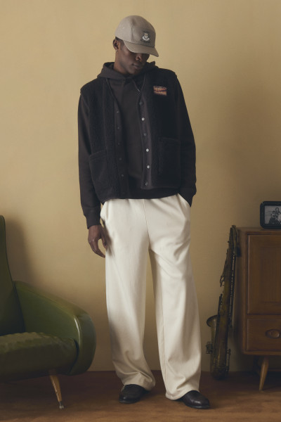 MAISON LABICHE VESTE SANS MANCHES POLAIRE MARRON