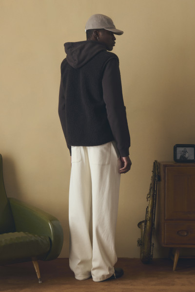 maison labiche doudoune sans manches polaire marron