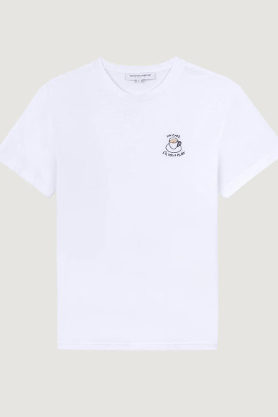 MAISON LABICHE T-SHIRT POPINCOURT CAFE SVP BLANC
