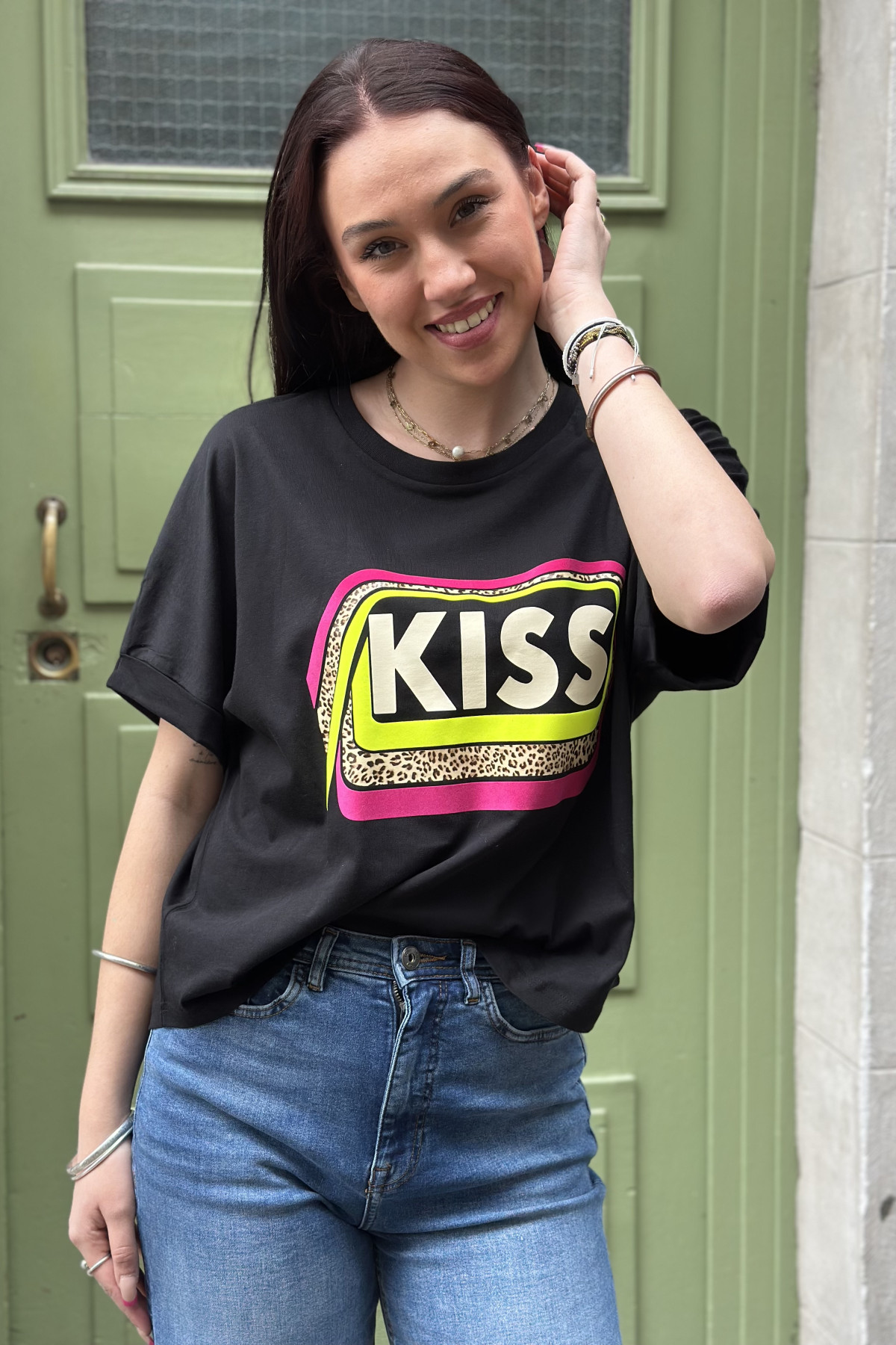 Marcello tee shirt noir kiss