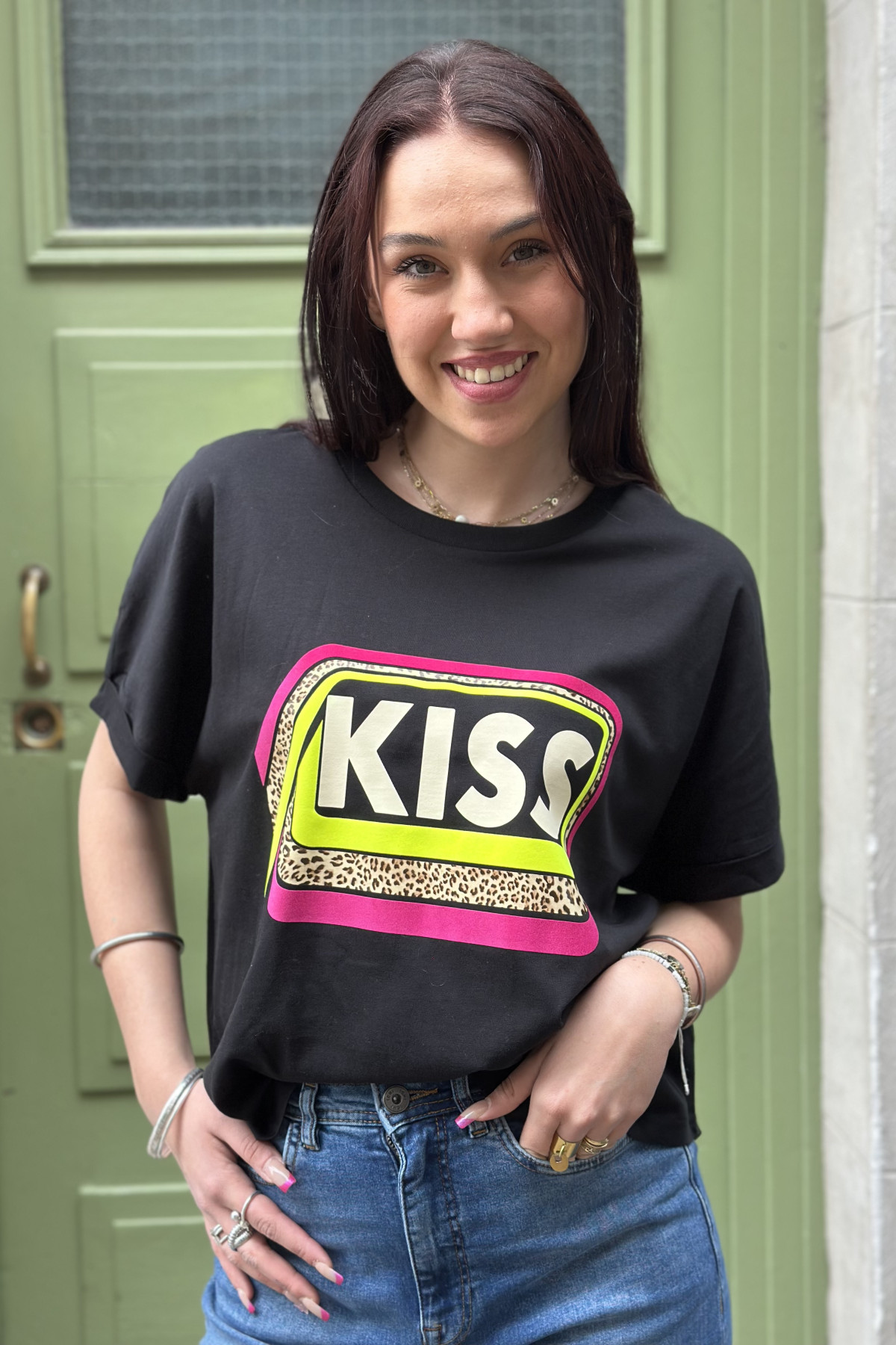 Marcello tee shirt noir kiss