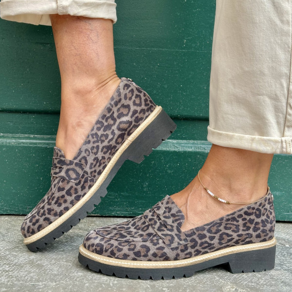 maroli mocassin 8824 lou  leopard 1540 cinza