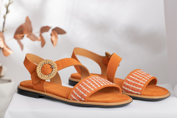 MINKA giacinto crute kaleido 400 orange sandale plate été 