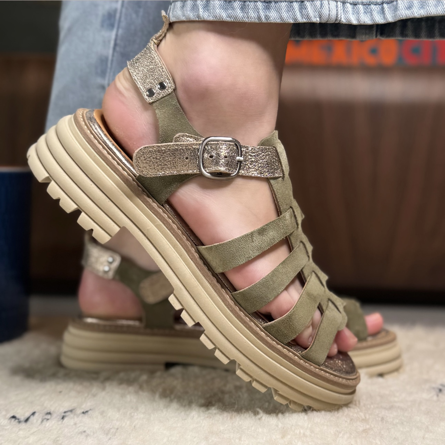 minka sandales galaxie kaki