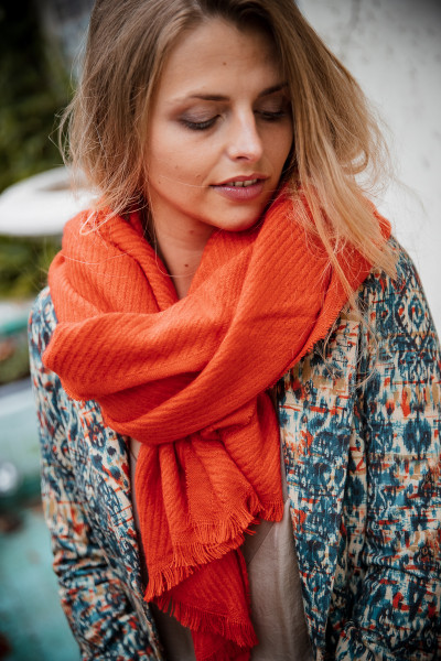 NICE THINGS ECHARPE 003253 FEMME ORANGE