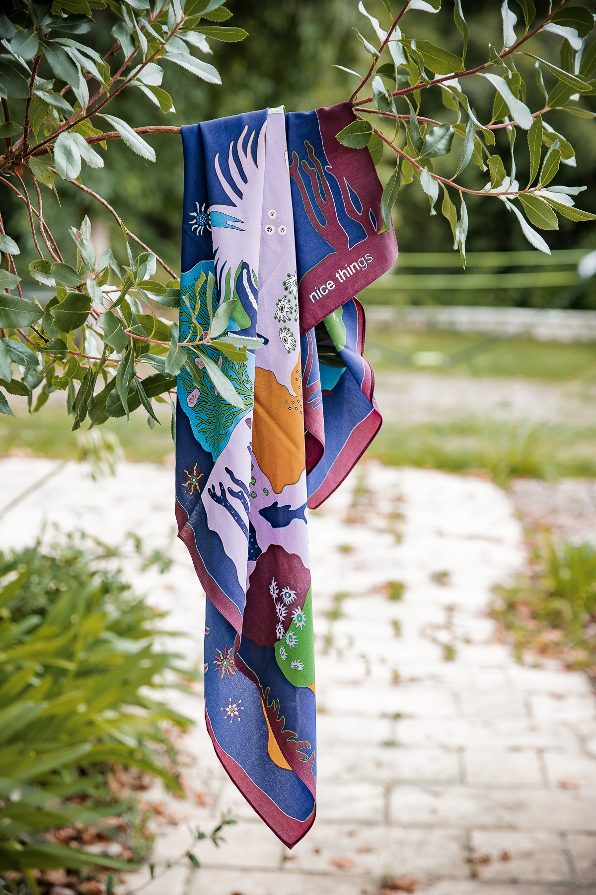 NICE THINGS FOULARD MARINE WFP014 FEMME BLEU HIVER