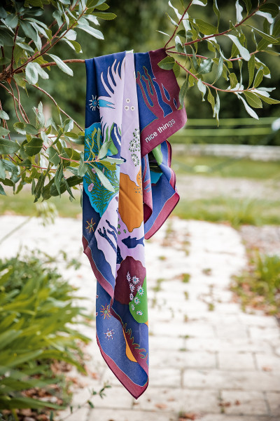 NICE THINGS FOULARD MARINE WFP014 FEMME BLEU HIVER