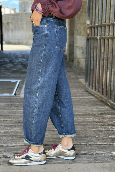 pantalon BARREL oraije jd611 bleu ballon