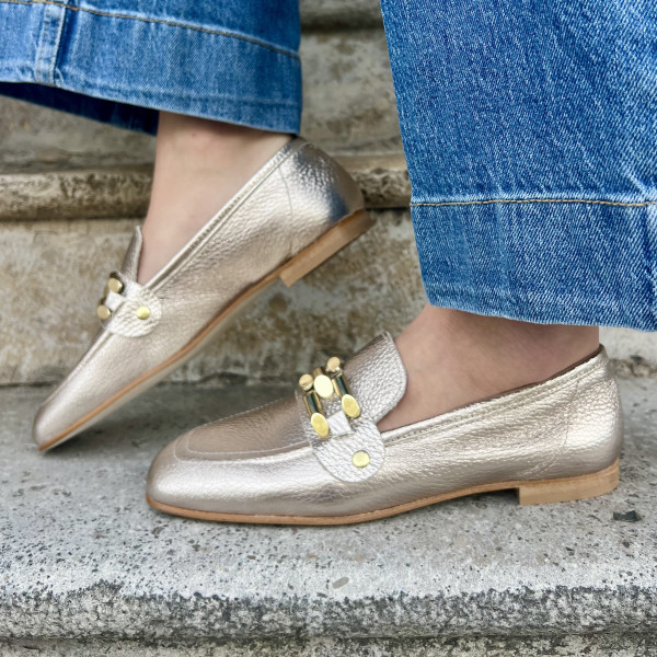PAOYAMA MOCASSINS MINA PLATINO E26