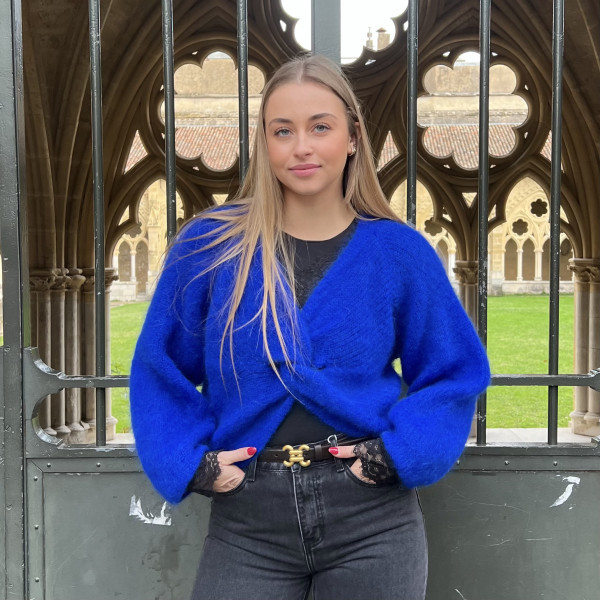 CHUMMY PULL MOHAIR NOEUD BLEU ÉLECTRIQUE