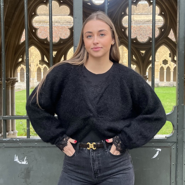 CHUMMY PULL MOHAIR NOEUD NOIR 2804