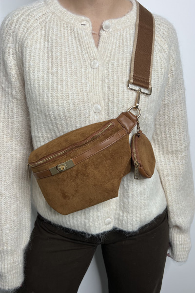 sac banane camel avec petit porte monnaie rond vimoda 