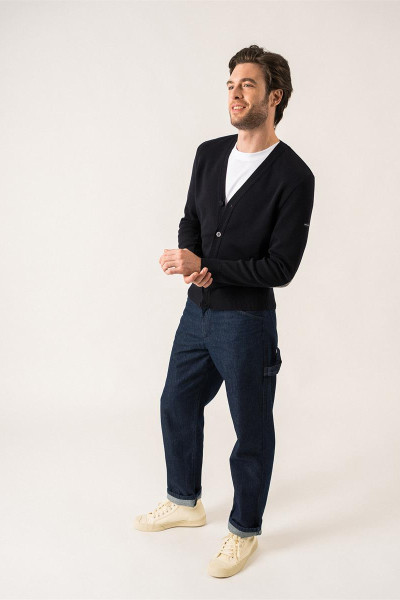 SAINT JAMES GILET CARDIGAN EN LAINE EQUIPAGE