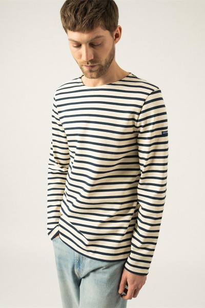 SAINT JAMES PULL MARINIERE MERIDIEN ECRU / MARINE